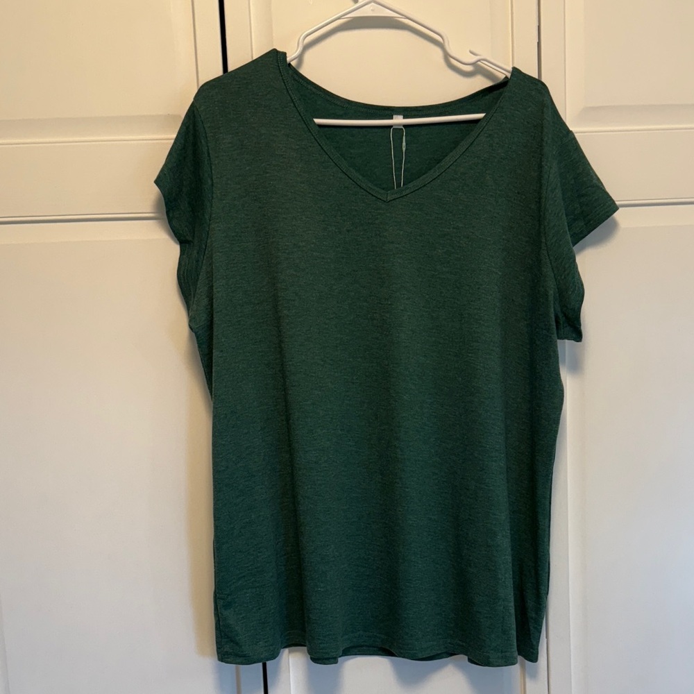 Forest Green V-Neck Short Sleeve Women's Tee